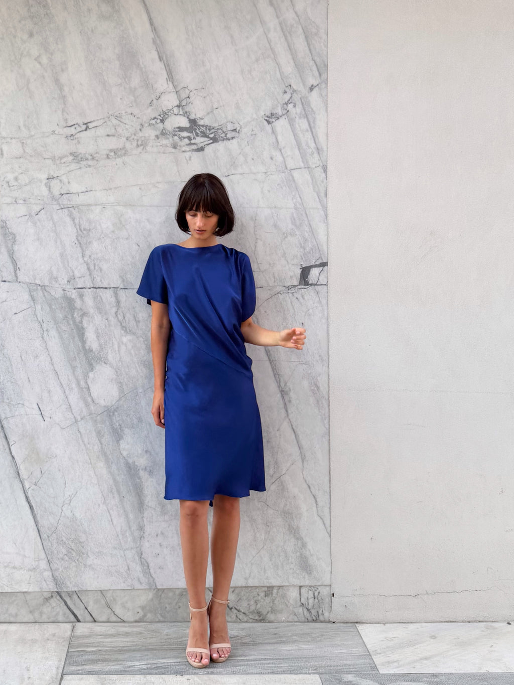 Kire Asymmetric Dress Blue