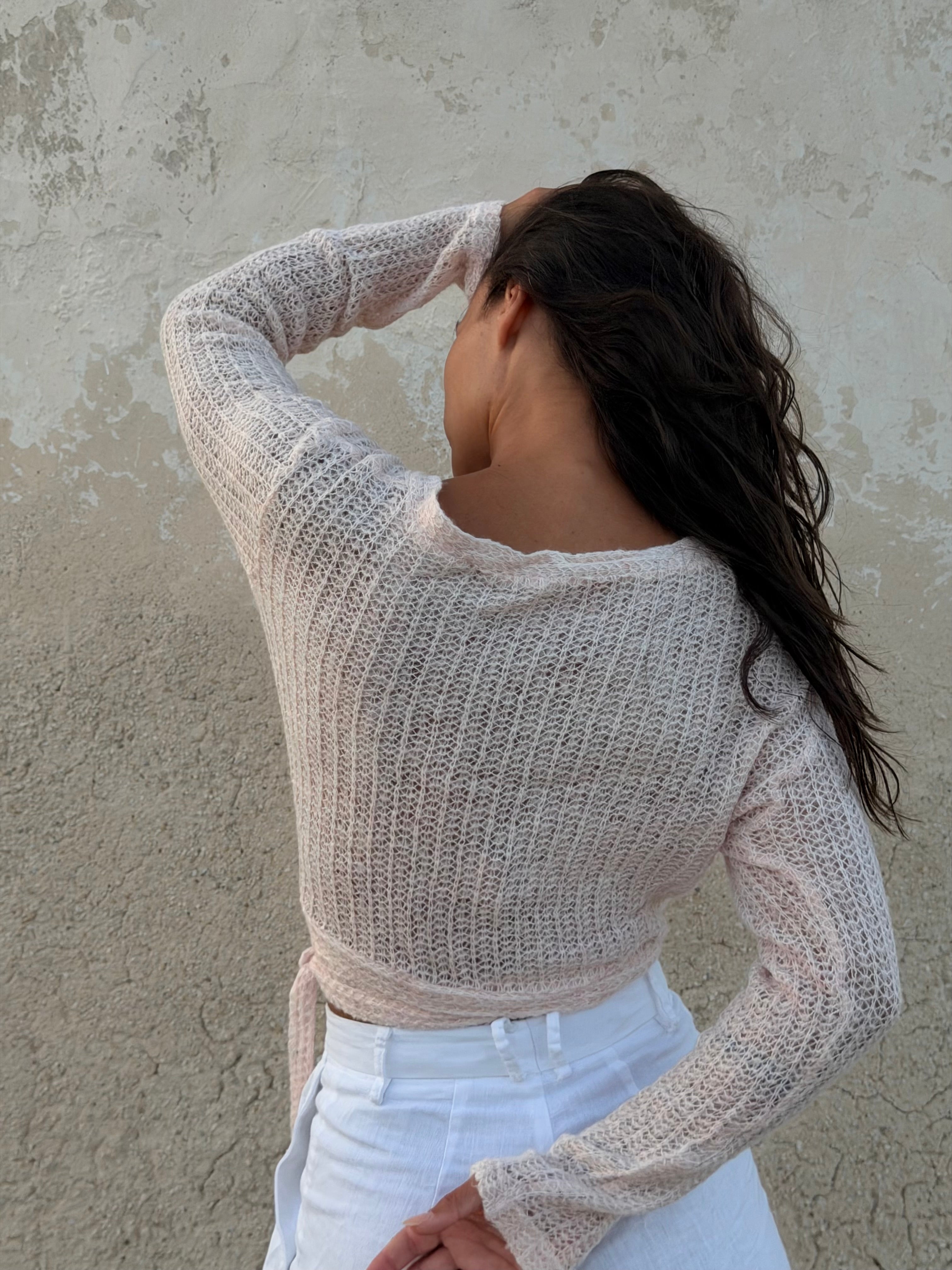Knit Wrap Top Dusty Rose01