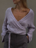 Knit Wrap Top Lavender
