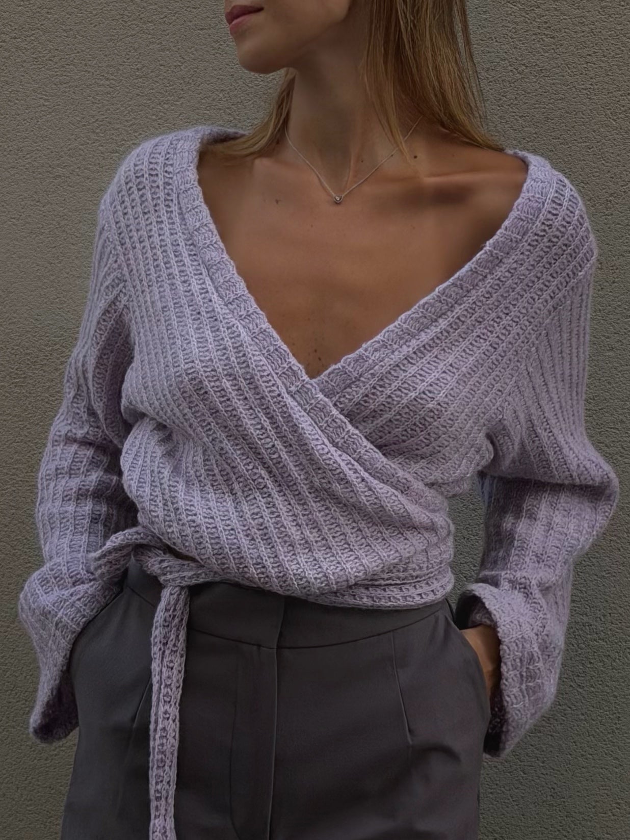 Knit Wrap Top Lavender