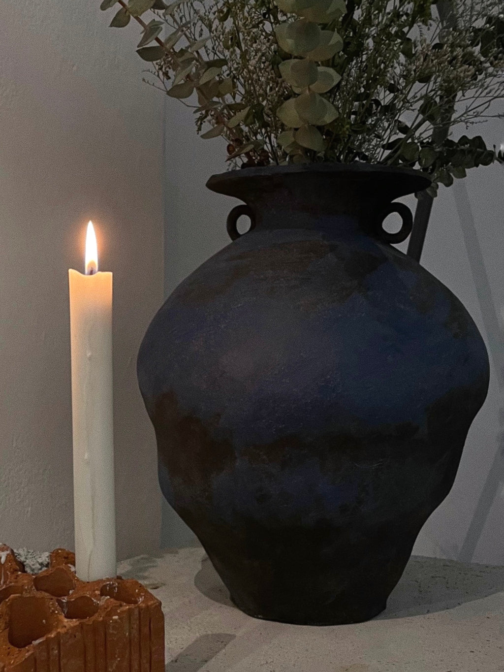 Anfora Vase Blue Black