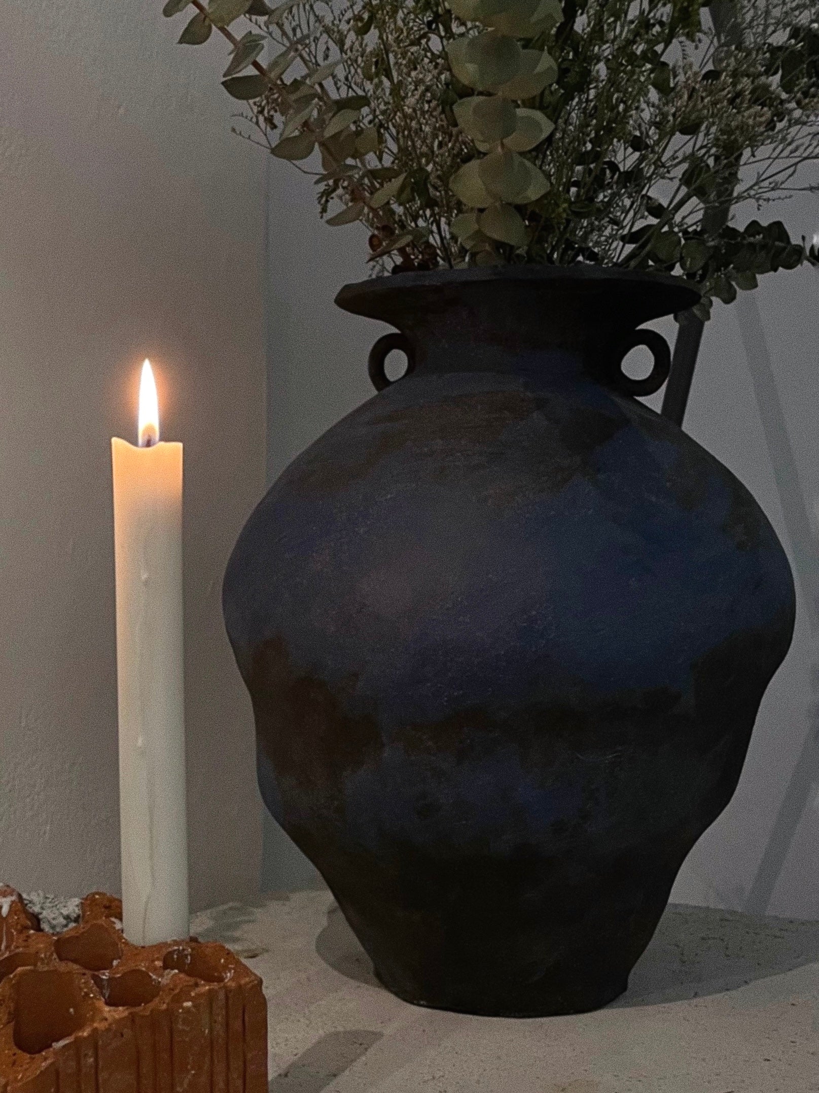 Anfora Vase Blue Black