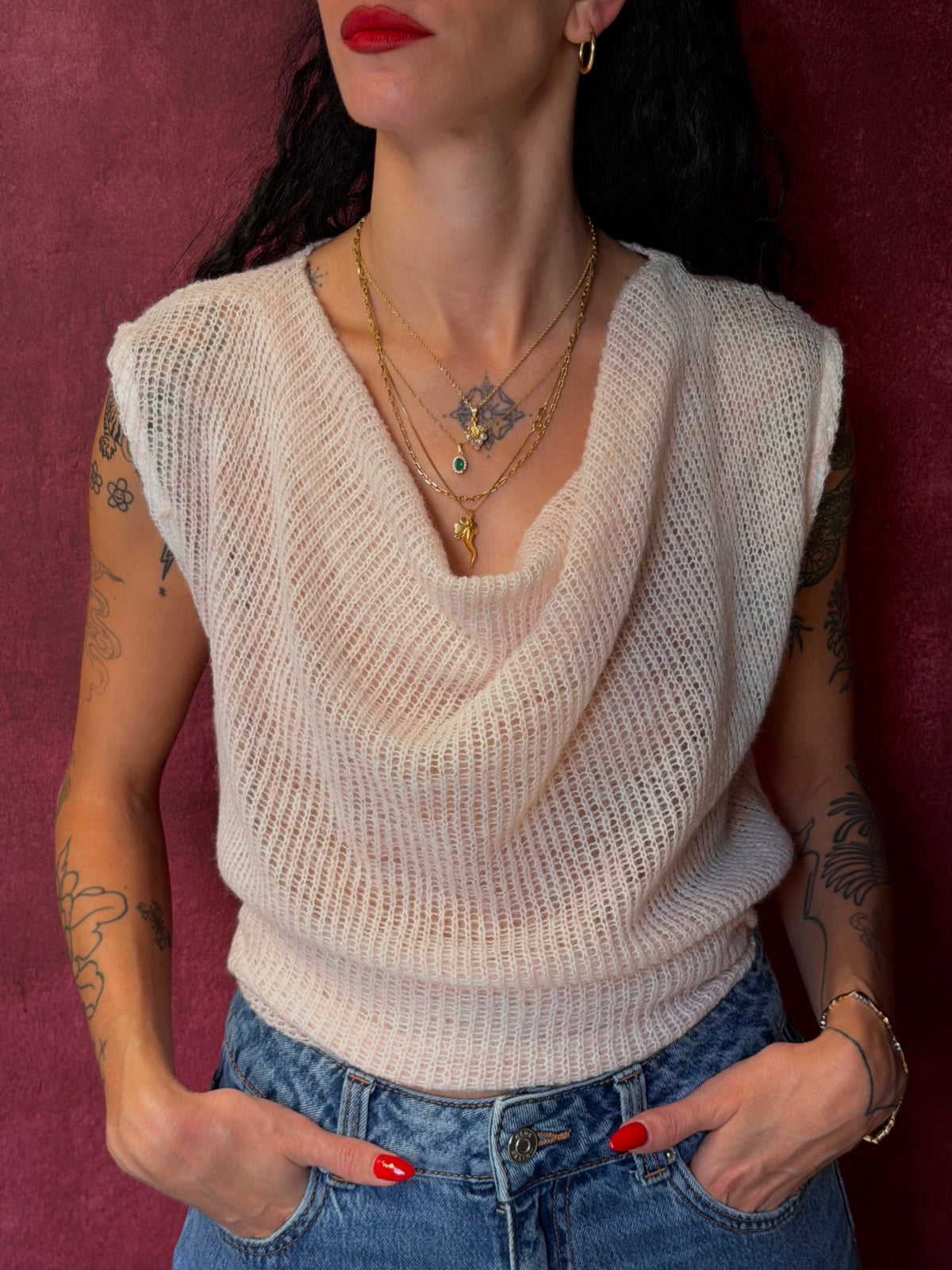 Draped Knit Top