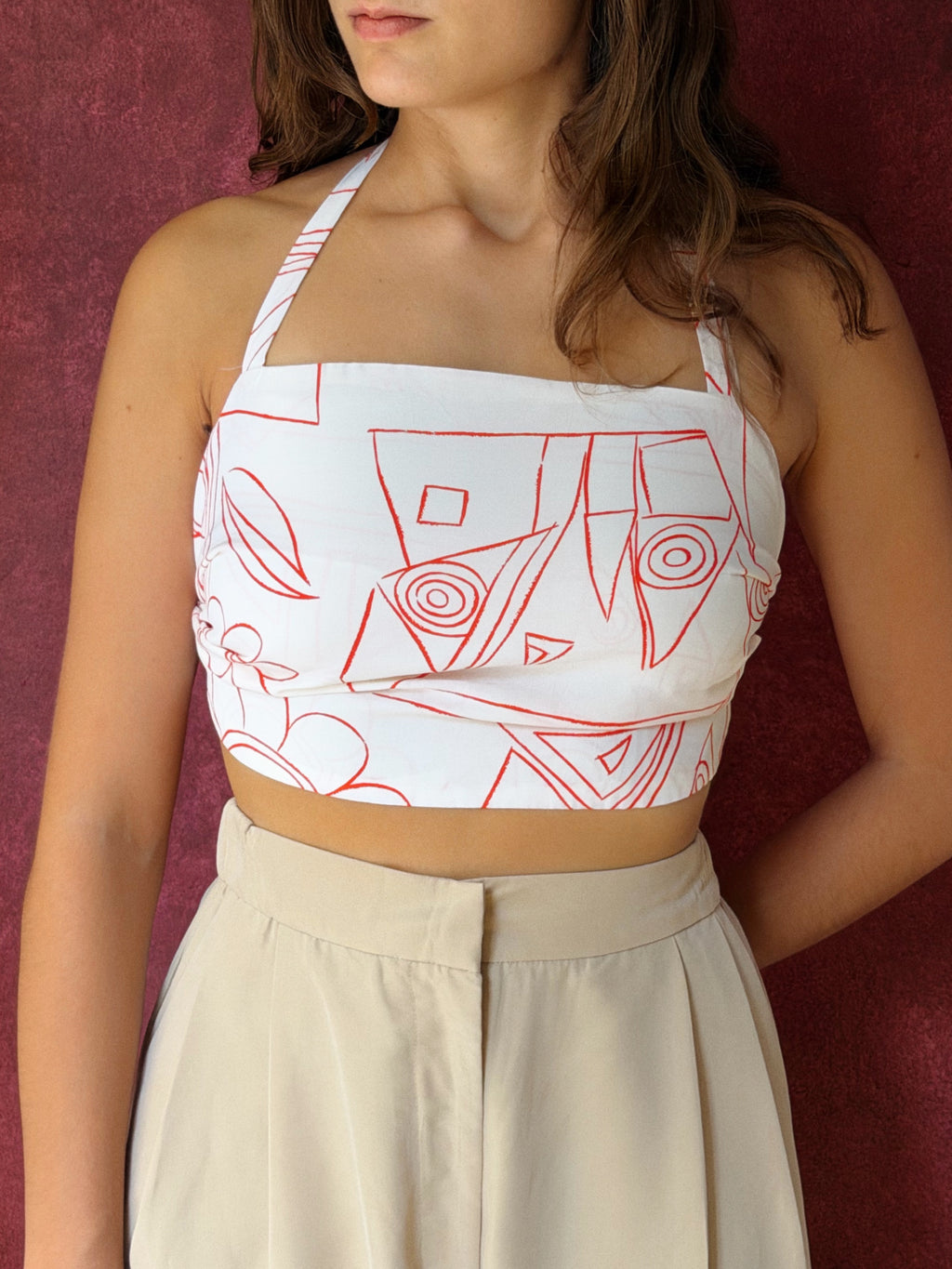 Halter Top Red Lines