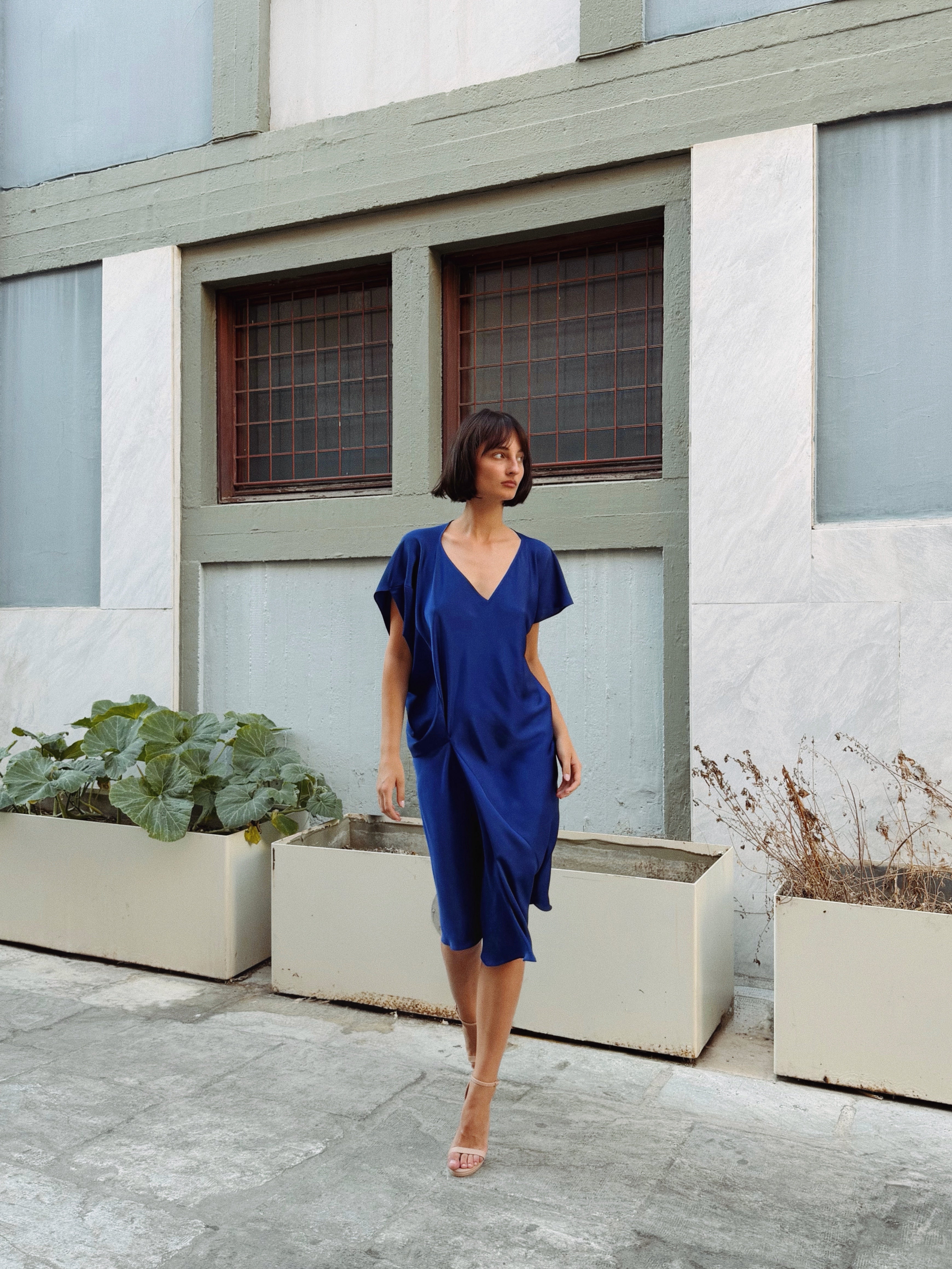 Kire Asymmetric Dress Blue