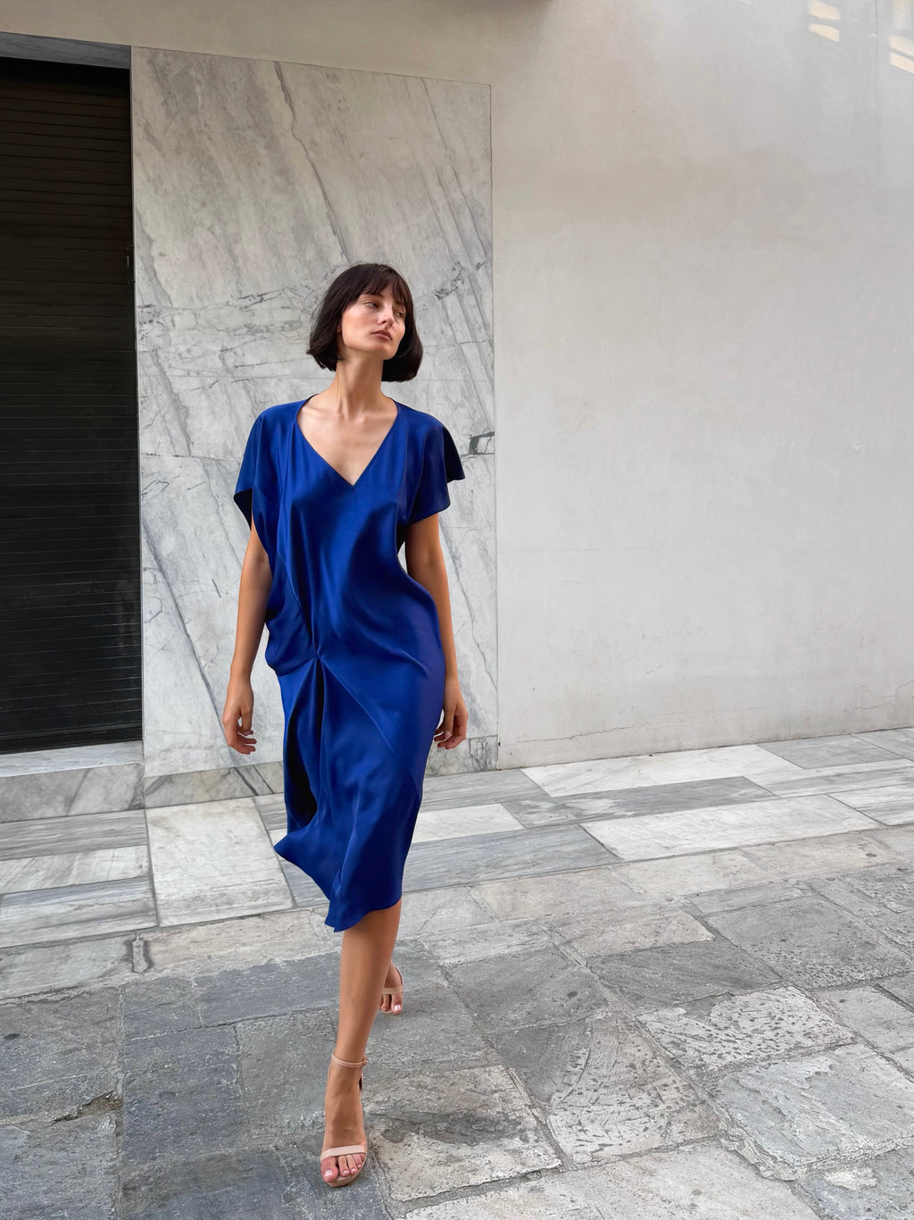 Kire Asymmetric Dress Blue