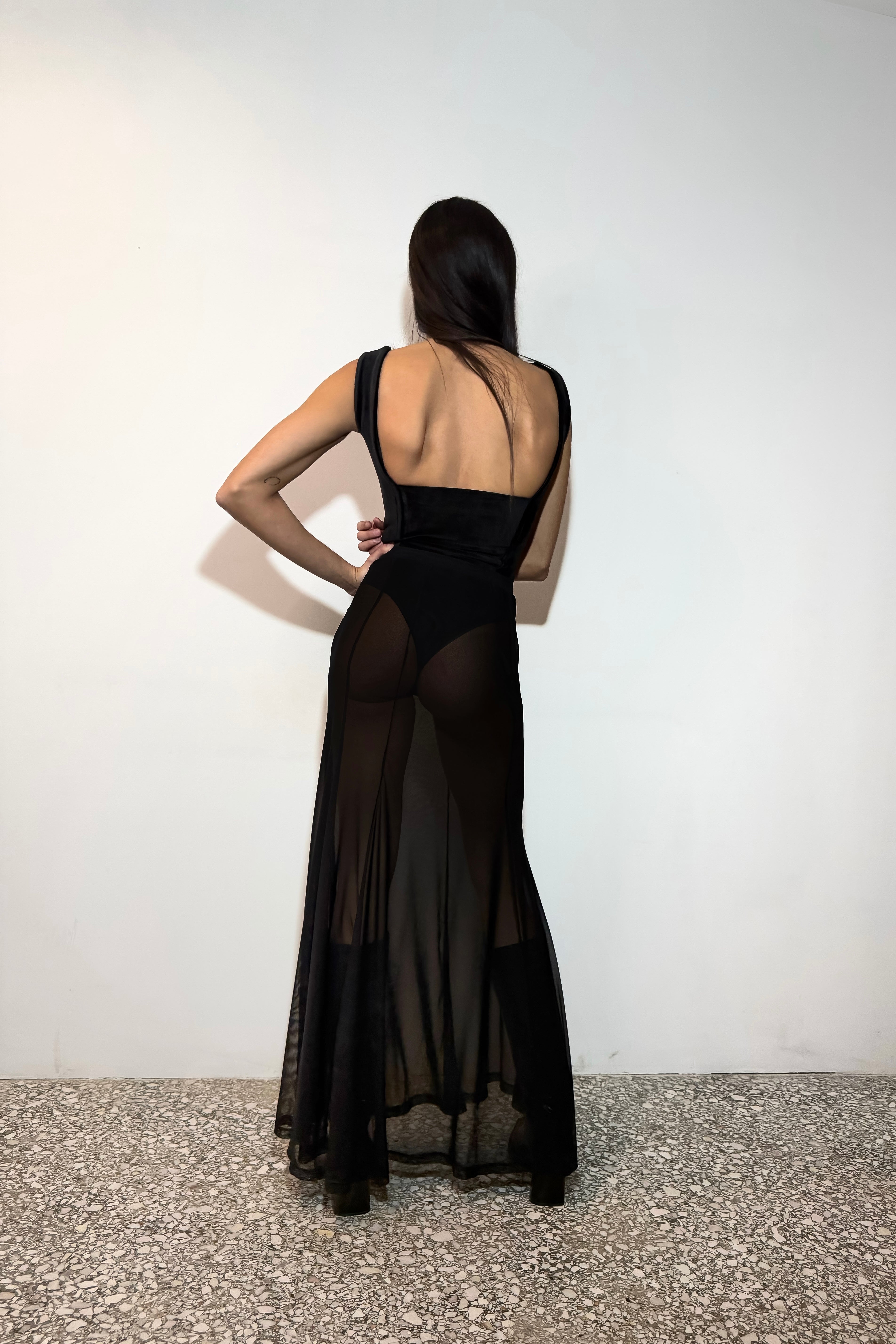 Shadow Leaf Mesh Skirt