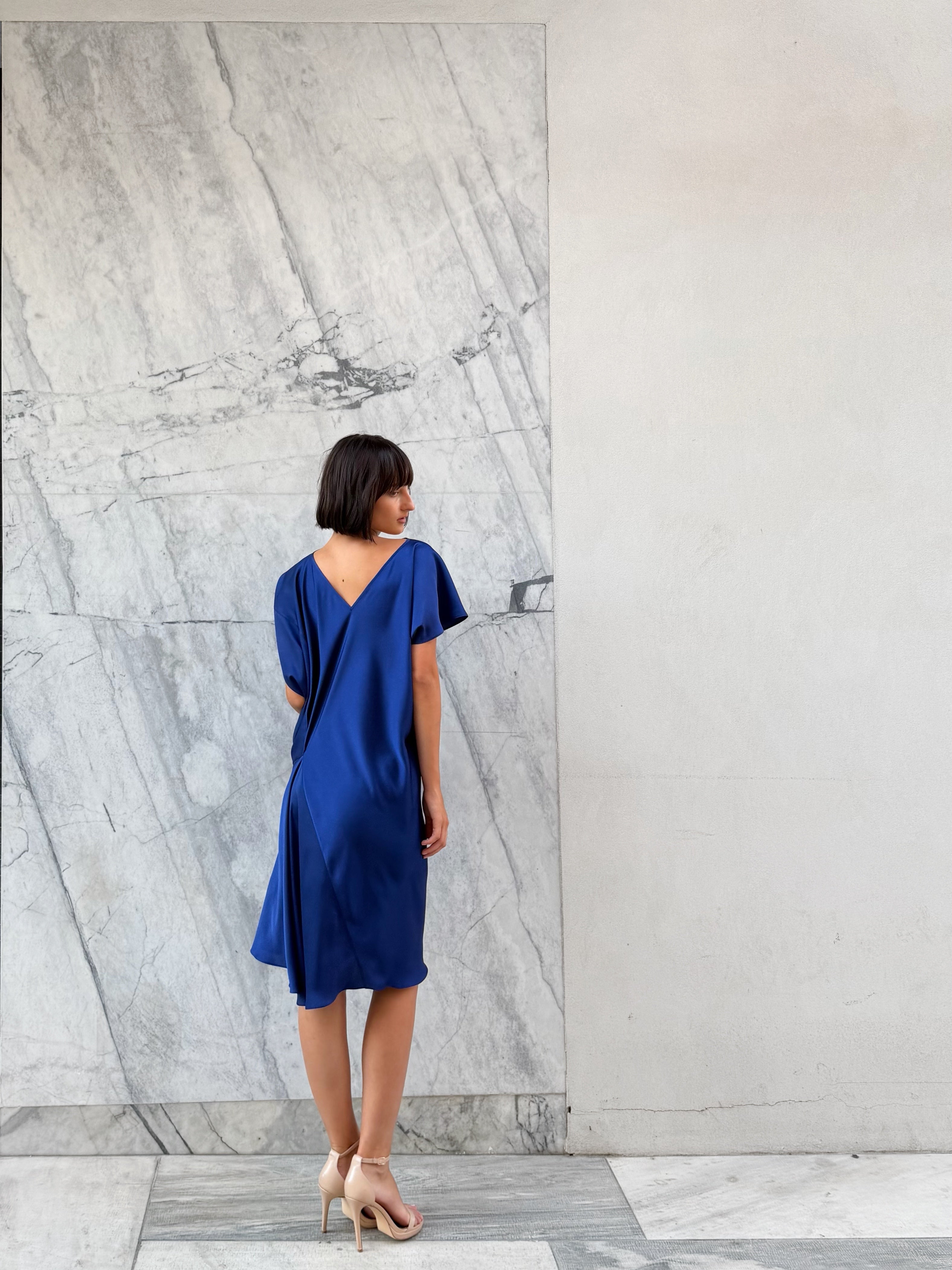 Kire Asymmetric Dress Blue