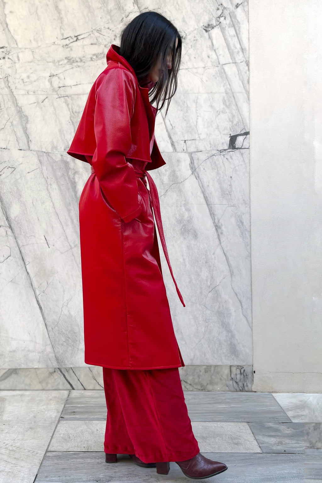 Scarlet Trench Coat Sample
