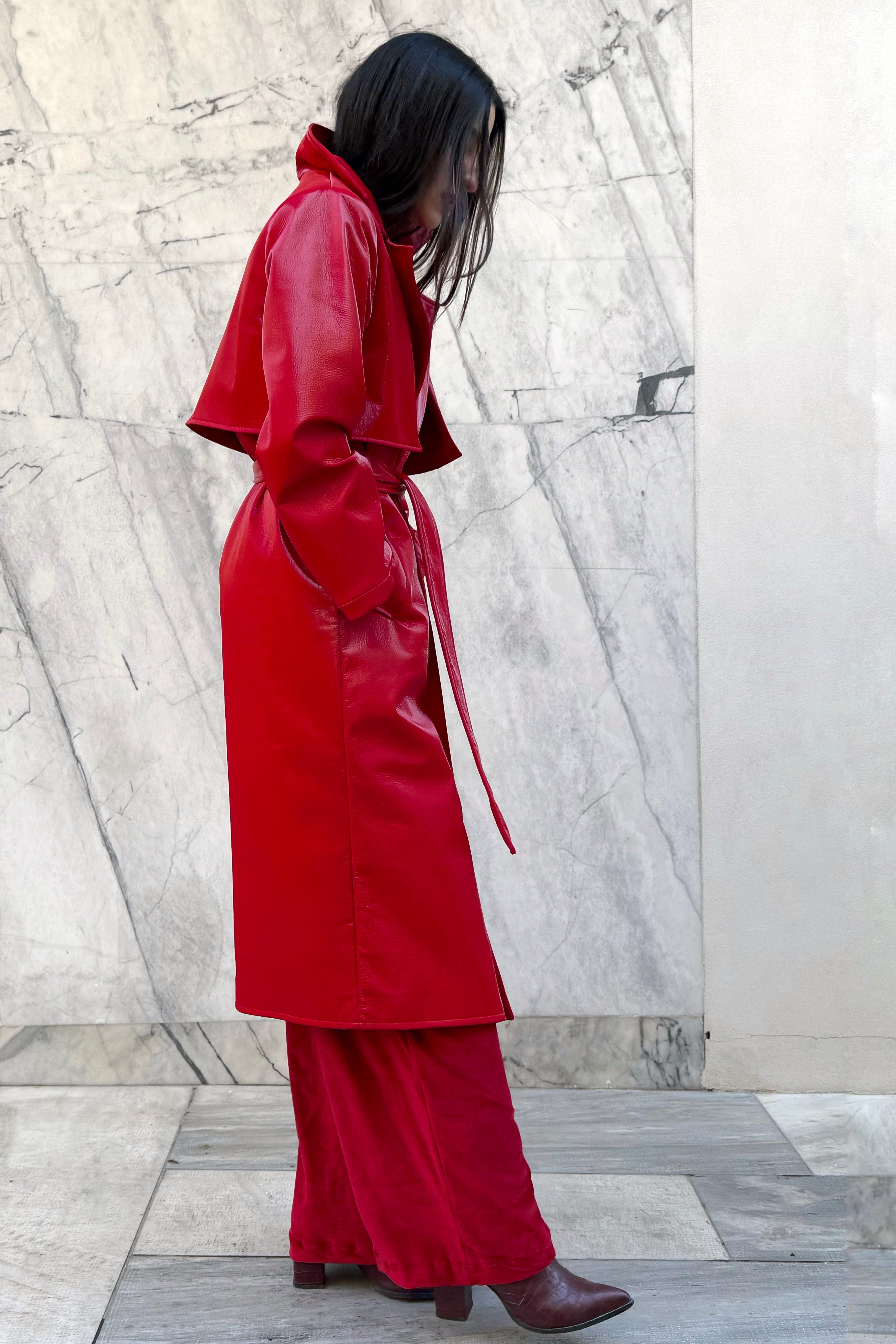 Scarlet Trench Coat Sample