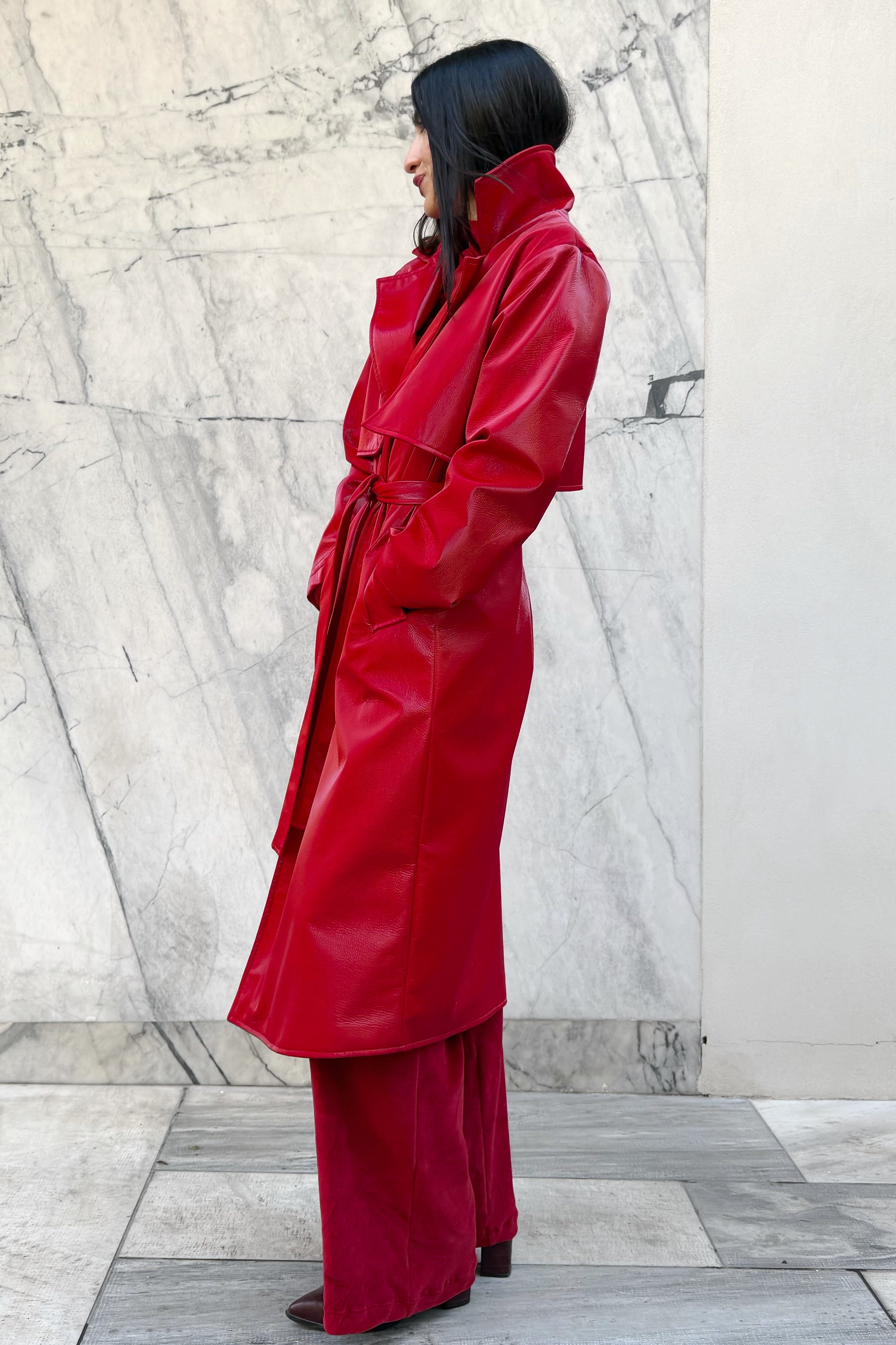 Scarlet Trench Coat Sample