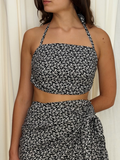 Halter Top Black Floral