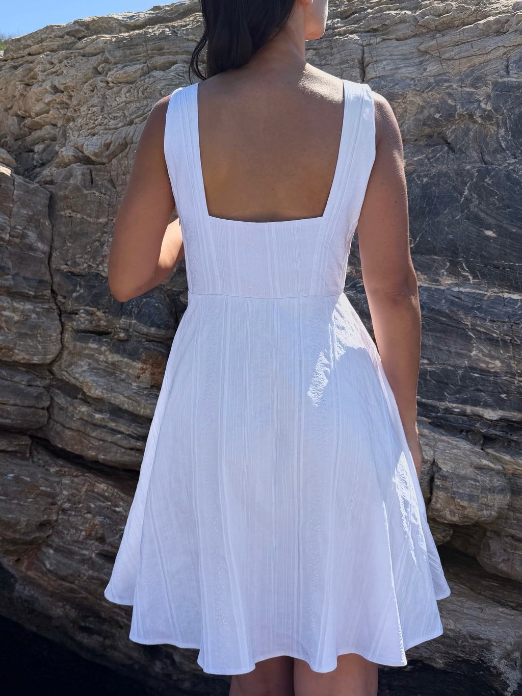 Sundress Textured White Mini