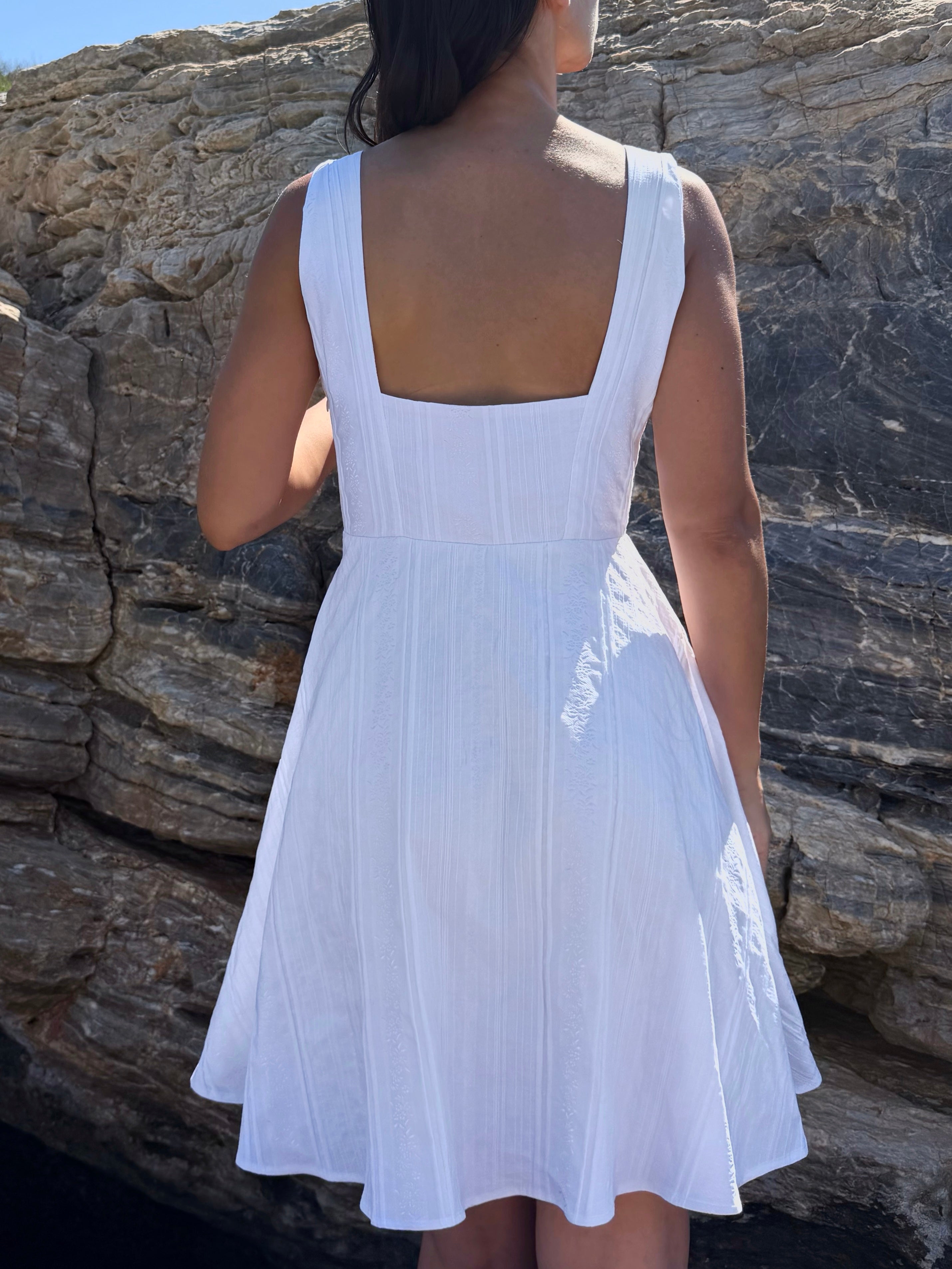 Sundress Textured White Mini
