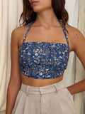 Halter Top Blue Floral