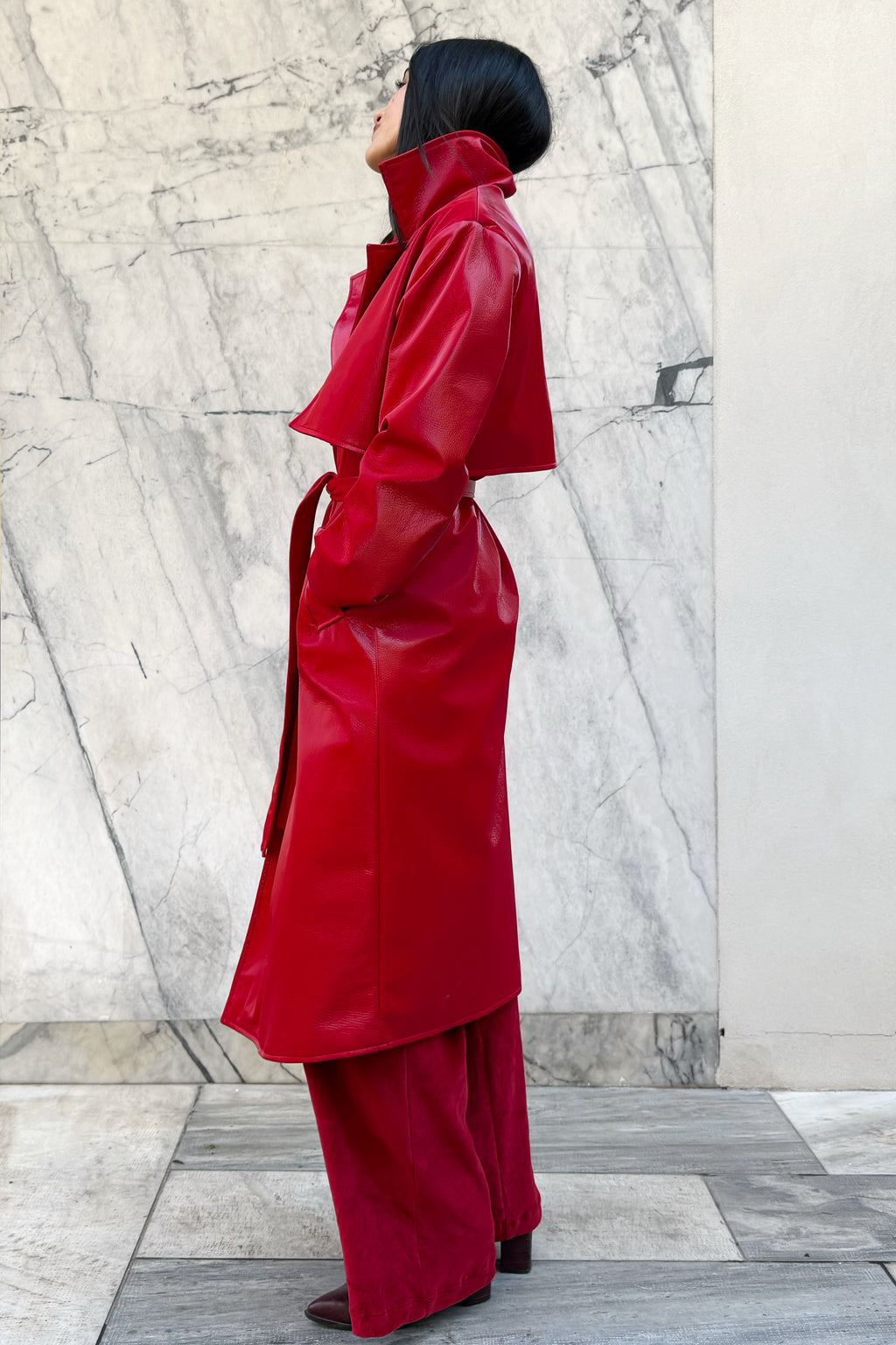 Scarlet Trench Coat Sample
