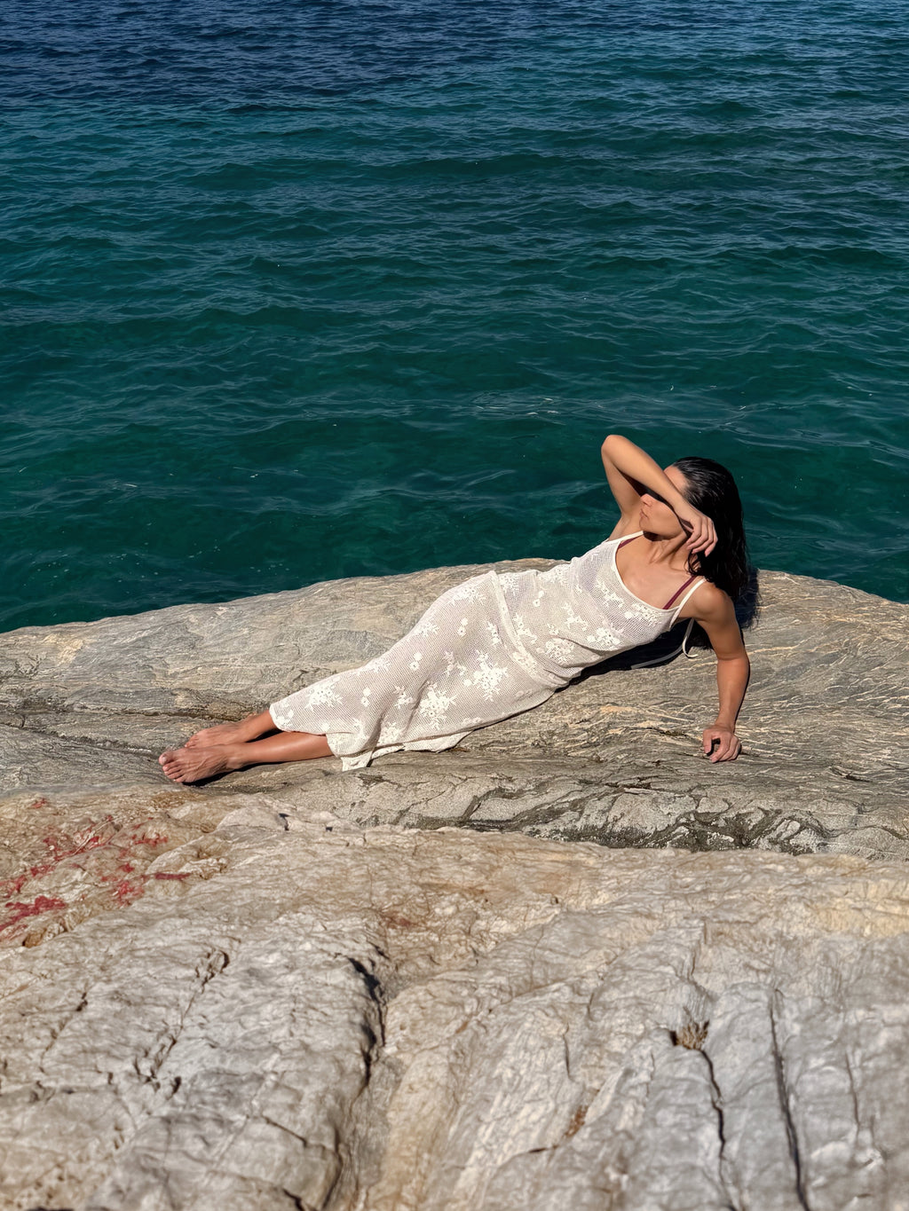 Callisto Mesh Dress Ivory