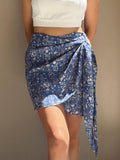 Knot Skirt Blue Floral