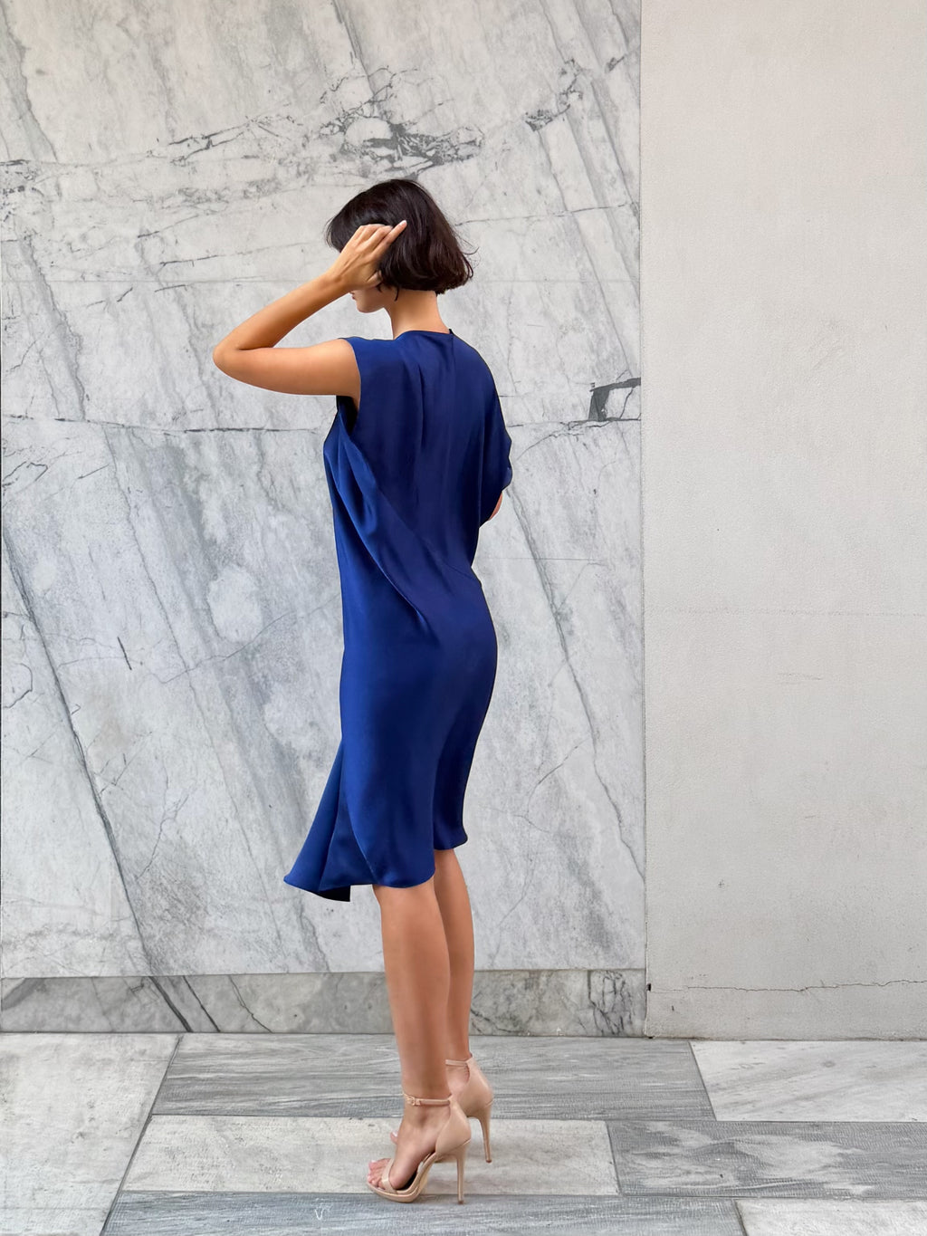Kire Asymmetric Dress Blue