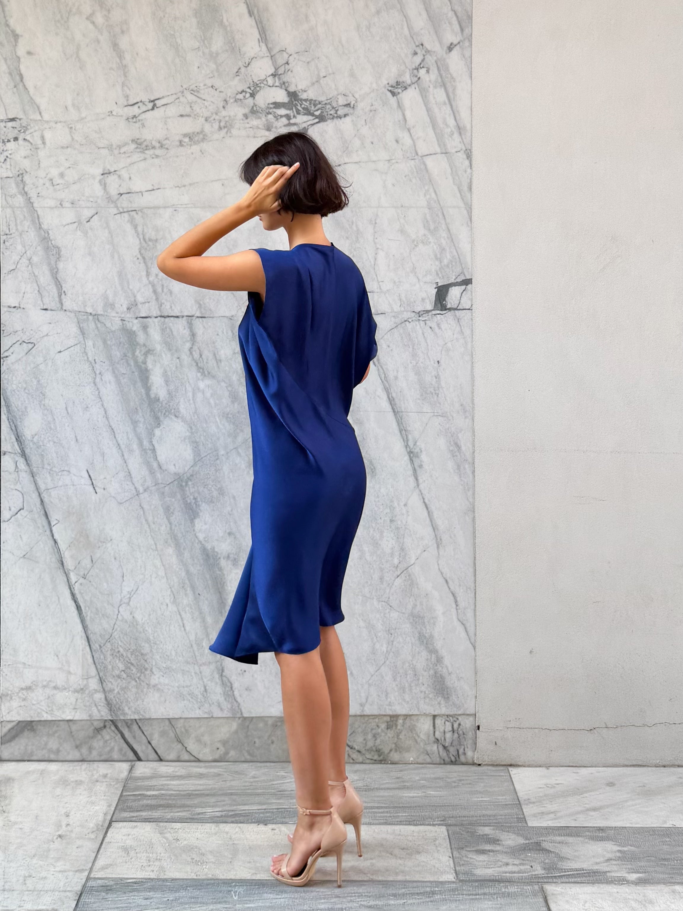 Kire Asymmetric Dress Blue