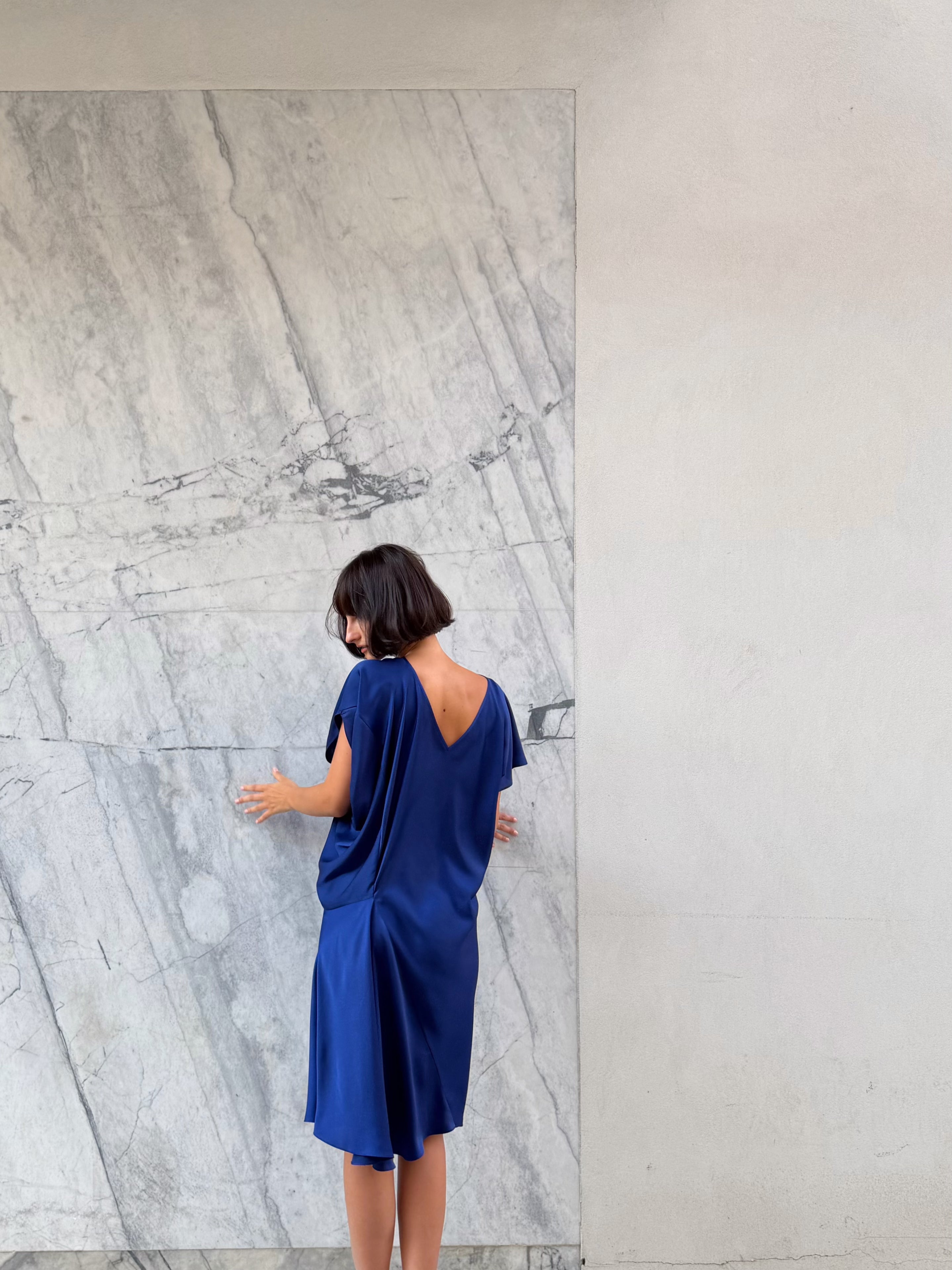Kire Asymmetric Dress Blue
