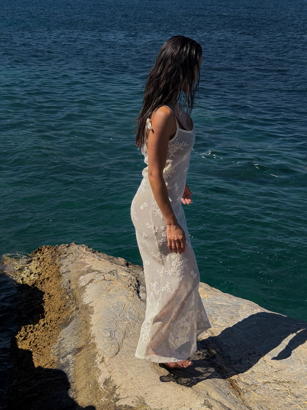 Callisto Mesh Dress Ivory